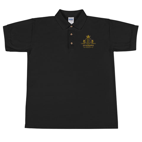 Billionaires Black Embroidered Polo Shirt